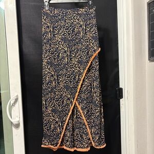 BEACHGOLD Blue and Coral Maxi Skirt